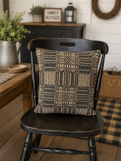 WINDHAM BLACK/TAN PILLOW 16X16 *NEW*